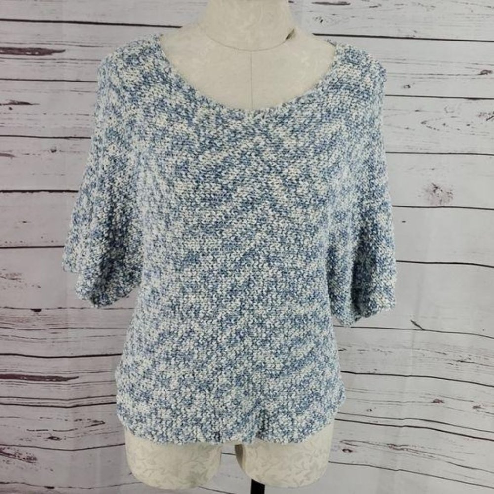 Project J Crocheted short sleeve sweater blouse